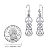Peace, Celtic Heart and Recovery Sterling Silver Earrings TER2170