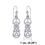 Peace, Celtic Heart and Recovery Sterling Silver Earrings TER2170