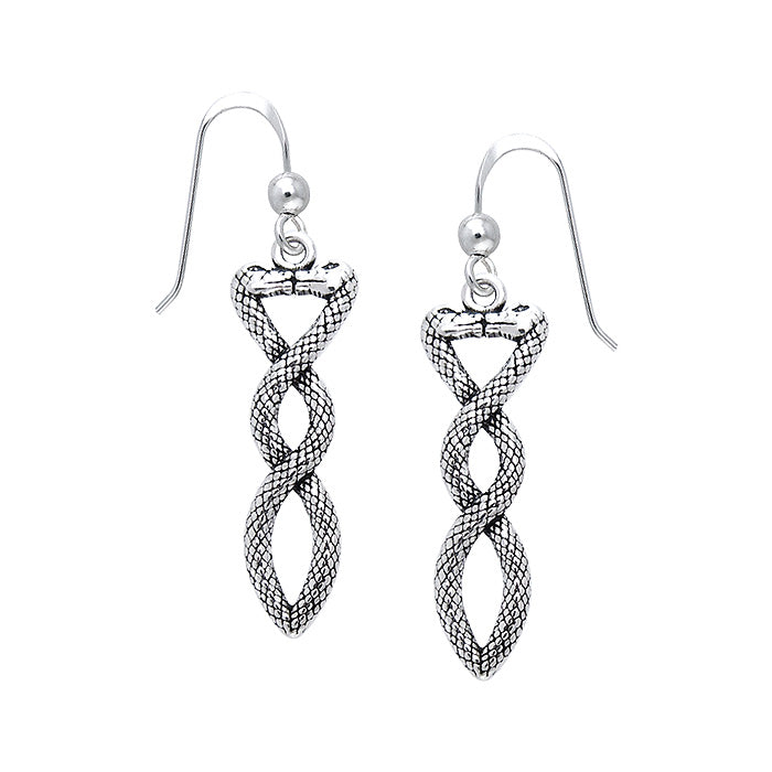 Celtic Snake Silver Earrings TER509