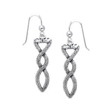 Celtic Snake Sterling Silver Dangle Earrings TER509