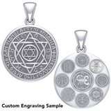 Large Seal of Solomon with Zodiac Symbol Silver Pendant TMD320-CUSTOM