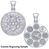 Large Seal of Solomon with Zodiac Symbol Silver Pendant TMD320-CUSTOM
