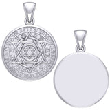 Large Seal of Solomon with Zodiac Symbol Silver Pendant TMD320-CUSTOM