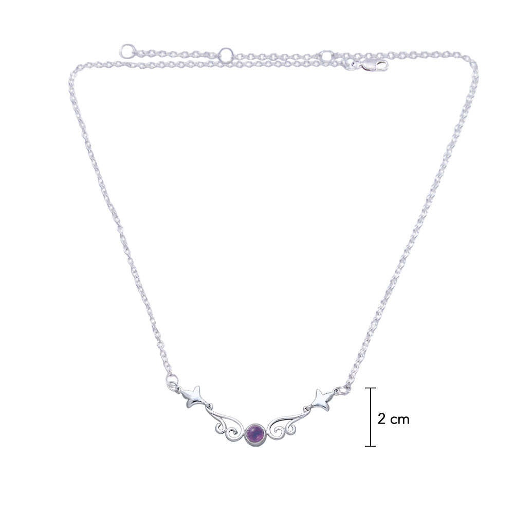 Magick Moon Silver Necklace with Gemstone TN152