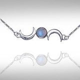 Crescent Moons Silver Necklace TN254 - Jewelry