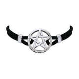 Sterling Silver The Star Leather Cord Necklace TNC251 - Jewelry