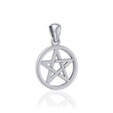 Small Open Pentacle Sterling Silver Pendant TP1195