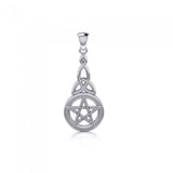 Pentacle with Trinity Knot Sterling Silver Pendant TP1359