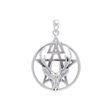 The Third Degree Pentacle with Deer Head Sterling Silver Pendant TP3125