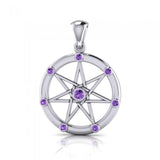 Elven Star Sterling Silver Pendant With Gems TP3134