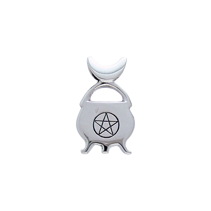 Magickal Witches Cauldron Silver Pendant TP3279