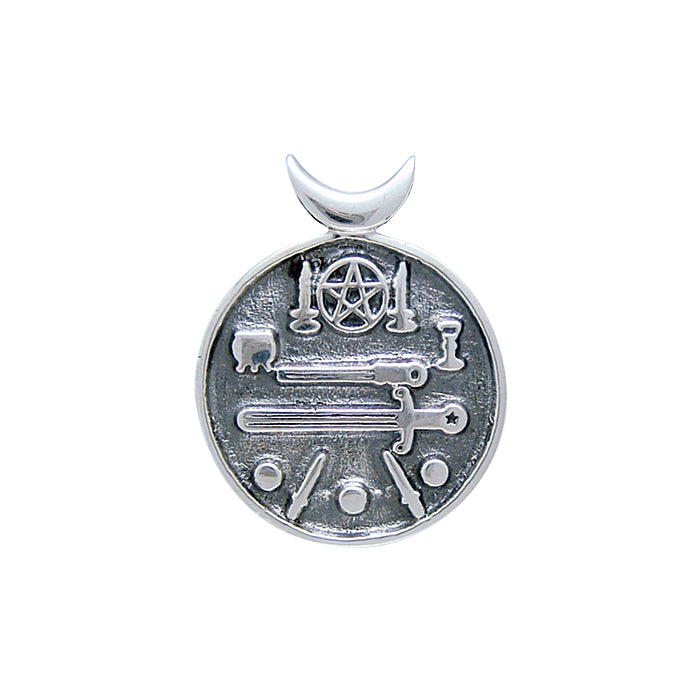 Magickal Witches Cauldron Silver Pendant TP3314