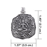 God Cernunnos in his mighty throne ~ Sterling Silver Pendant by Courtney Davis TP3460