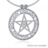 Celtic Pentacle Spiral Sterling Silver Pendant TP464