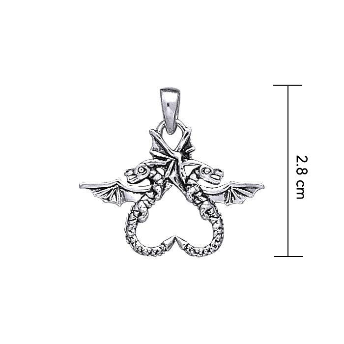 Dragon Pair Silver Pendant TP896