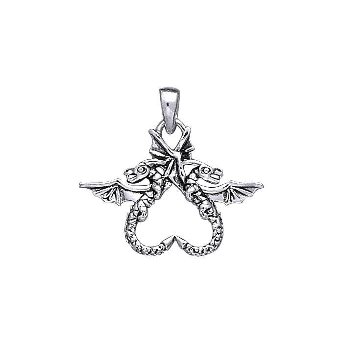 Dragon Pair Silver Pendant TP896 - Jewelry