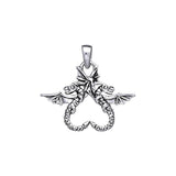 Dragon Pair Silver Pendant TP896 - Jewelry