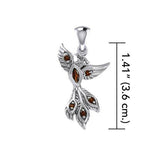 Alighting breakthrough of the Mythical Phoenix Silver Pendant with Gems TPD5407 - Jewelry