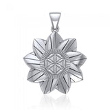 Flower Of Life Mandala Sterling Silver Pendant by Sibylle Grummes TPD1147