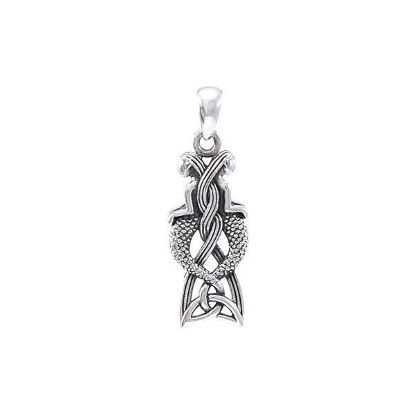 Celtic Mermaid Goddess Sterling Silver Pendant TPD4153 - Jewelry