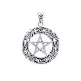Oak Leaf Pentacle Sterling Silver Pendant TPD4218