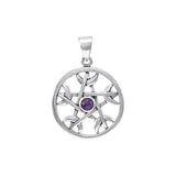 Pentacle with Crescent Moon Sterling Silver Pendant TPD4226