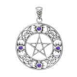 Celtic Knot Pentacle Pendant with Gemstone TPD4329