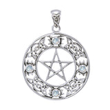 Celtic Knot Pentacle Pendant with Gemstone TPD4329