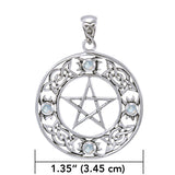 Celtic Knot Pentacle Pendant with Gemstone TPD4329