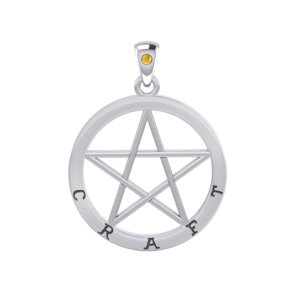Craft Pentagram Silver Pendant TPD4508