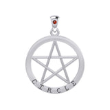 Circle Pentagram Silver Pendant TPD4509