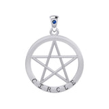 Circle Pentagram Silver Pendant TPD4509