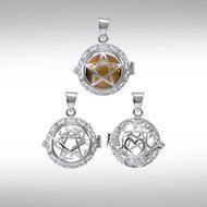 Global Harmony in the The Star ~16mm chiming harmony ball with a 25mm Sterling Silver  Jewelry Pendant cage - Jewelry