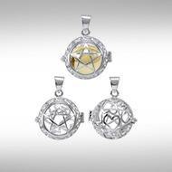 Global Harmony in the The Star ~16mm chiming harmony ball with a 25mm Sterling Silver  Jewelry Pendant cage - Jewelry