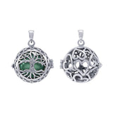 Global Harmony Wrapped in the Angel Wings ~16mm chiming harmony ball with a 25mm Sterling Silver Jewelry Pendant cage - Jewelry