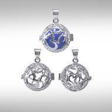 Global Harmony in Om ~16mm chiming harmony ball with a 25mm Sterling Silver Jewelry Pendant cage - Jewelry