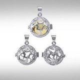 Global Harmony in Om ~16mm chiming harmony ball with a 25mm Sterling Silver Jewelry Pendant cage - Jewelry