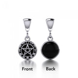 Pentacle with Moon Phases Sterling Silver Flip Pendant TPD477
