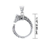Sterling Silver Celtic Wolf Pendant TPD4851 - Jewelry