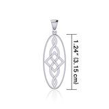 Square Celtic Design in Oval Shape Silver Pendant TPD5232 - Jewelry