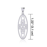 Celtic Woven Design in Oval Shape Silver Pendant TPD5233 - Jewelry