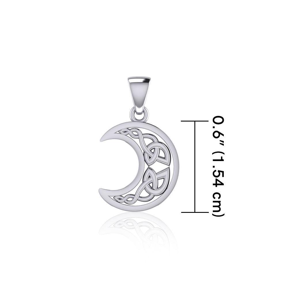 Celtic Crescent Moon Silver Pendant TPD5235 - Jewelry