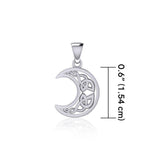 Celtic Crescent Moon Silver Pendant TPD5235 - Jewelry