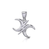 The Diagonal Power Moon Silver Pendant TPD5259 - Jewelry