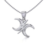 The Diagonal Power Moon Silver Pendant TPD5259 - Jewelry