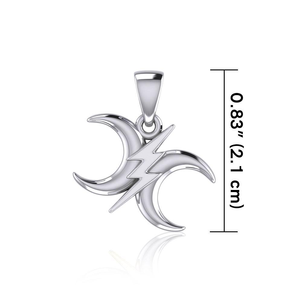 The Diagonal Power Moon Silver Pendant TPD5259 - Jewelry