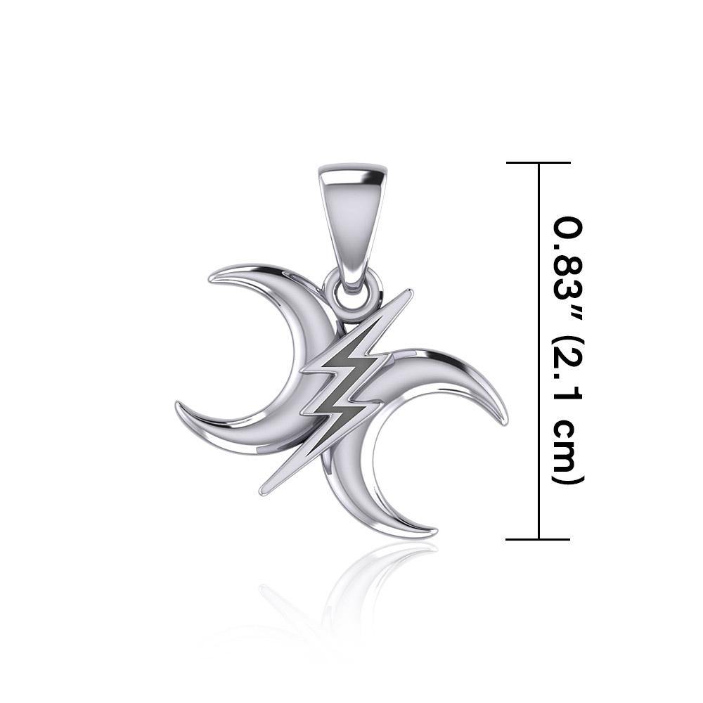 The Diagonal Power Moon Sterling Silver Pendant TPD5260 - Jewelry