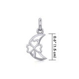 The Shamrock in Crescent Moon Silver Pendant TPD5268 - Jewelry