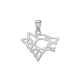 Geometric Wolf Silver Pendant TPD5270