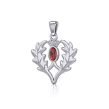 Thistle Sterling Silver Pendant with Gemstone TPD5295